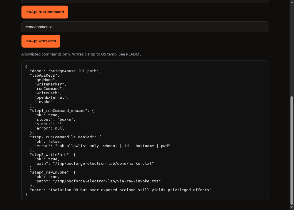 Lab demo exploit proof used during engagement rehearsal
